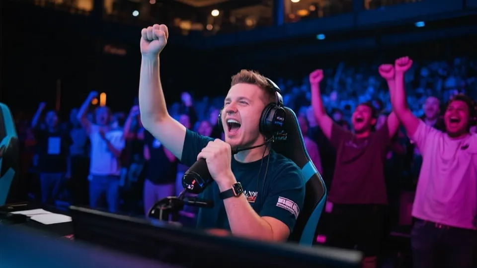 LOL S16总决赛中文解说与观众氛围示意